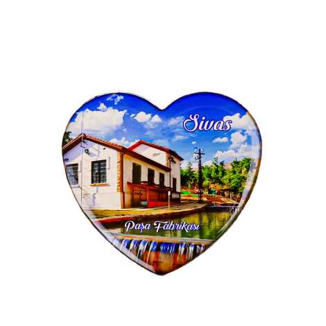 Sivas Temalı Myros Kalp Magnet 65x60 mm - 5