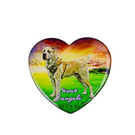 Sivas Temalı Myros Kalp Magnet 65x60 mm - 7
