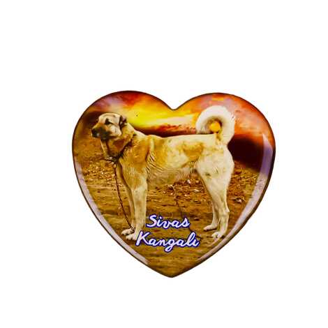 Sivas Temalı Myros Kalp Magnet 65x60 mm - 8