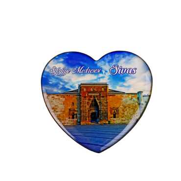 Sivas Temalı Myros Kalp Magnet 65x60 mm - 11
