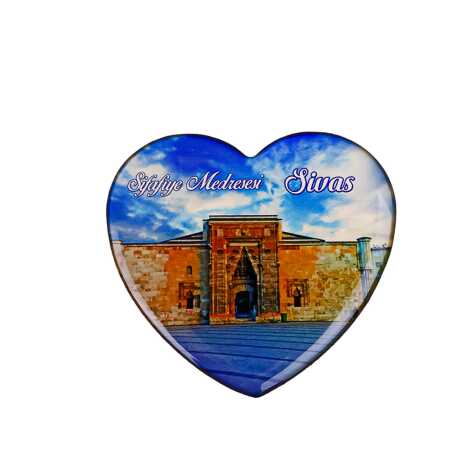 Sivas Temalı Myros Kalp Magnet 65x60 mm - 11