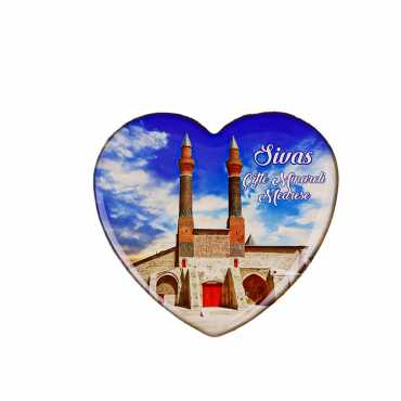 Sivas Temalı Myros Kalp Magnet 65x60 mm - 14