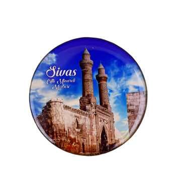 Sivas Themed Myros Round Refrigerator Magnet 67 mm