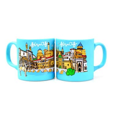 Toptan Sivas Temalı Seramik Renkli Baskılı Kupa 82x90 mm - 3