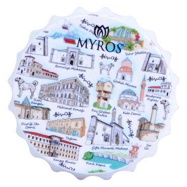 Myros - Sivas Themed Customised UV Printed Bottle Cap Shaped Plastic Base Bottle Opener 58x15 mm