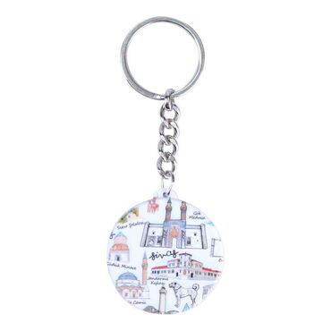 Myros - Sivas Themed Customised UV Printed Plastic Base Square Keyring 38x100 mm