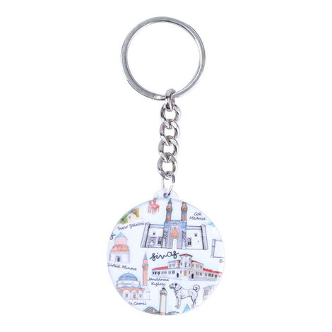 Sivas Themed Customised UV Printed Plastic Base Square Keyring 38x100 mm