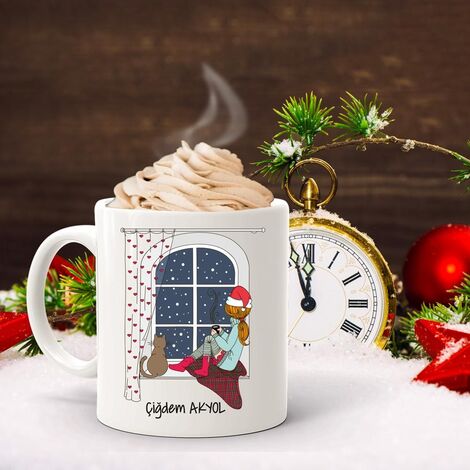 Snowfall Mug with Customizable Name