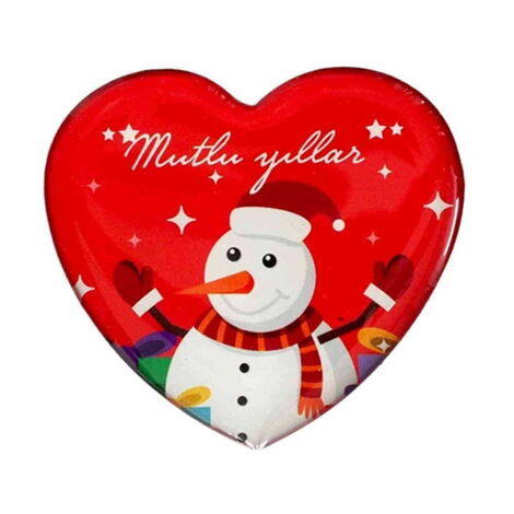Snowman Heart Epoxy Magnet - 1