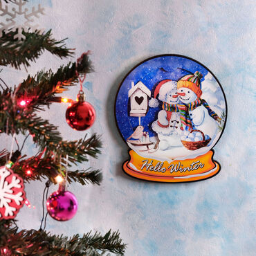 Myros - Snowman in Love Wooden Decorative Board