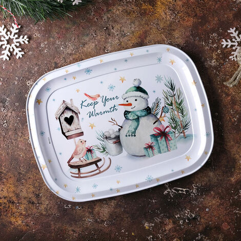 Snowman Metal Tray