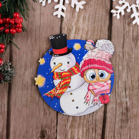 Snowman with Scarf Wooden Coaster