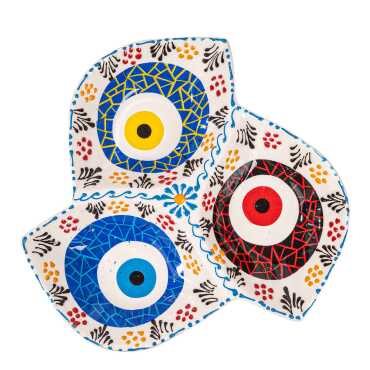 Special Embossed Evil Eye Triple Leaf Snack Bowl Large 22 cm - 6