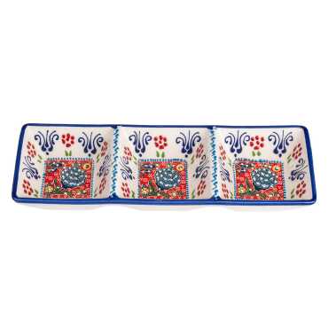 Special Embossed Evil Eye Triple Square Snack Bowl - 2