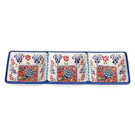 Special Embossed Evil Eye Triple Square Snack Bowl - 2