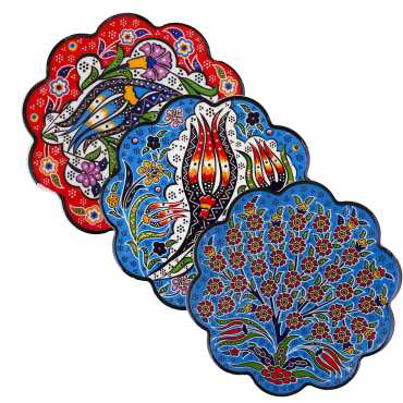 Special Embossed Screen Printed Ceramic Daisy Coaster 110 mm - 2