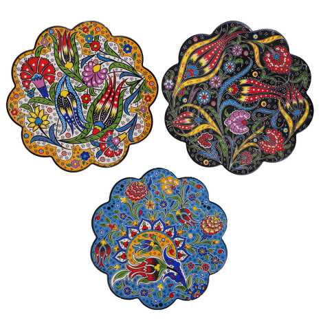 Special Embossed Screen Printed Ceramic Daisy Trivet 180 mm - 2