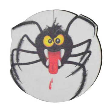 Spider Themed Wooden Customised Badge Pin - Thumbnail