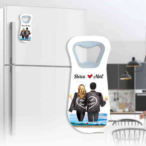 Sweetheart Themed Customised Uv Printed Plastic Base Plastic Base Bottle Opener 95x43 mm - 1