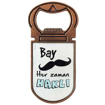 Myros - Sweetheart Themed Customizable Metal Magnetic Bottle Opener 40x95 mm