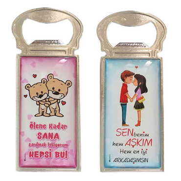 Sweetheart Themed Metal Rectangle Magnetic Opener 33x90 mm - 3