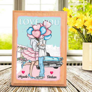 Sweetheart Themed Wooden Desktop Decor - Thumbnail