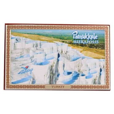 Pamukkale Themed Silver Plated Desktop Decor Mahogany 78X125 Mm - GTB33(2) - 3