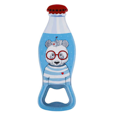 Teddy Bear Themed Myros Bottle Opener Refrigerator Magnet 42x120 mm - 1