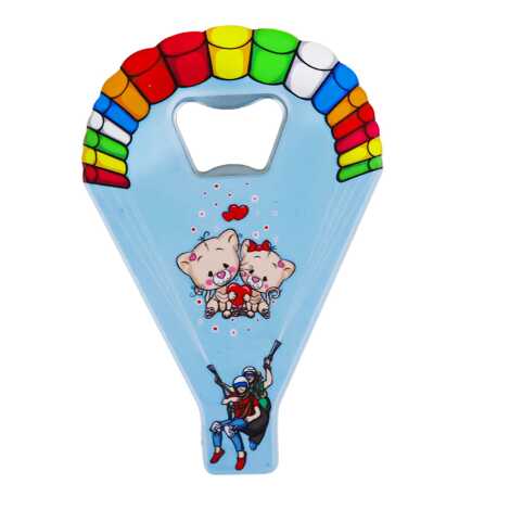 Teddy Bear Themed UV Printed Parachute Bottle Opener - 1