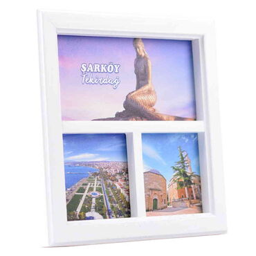 Toptan Tekirdağ Temalı Ahşap Üçlü Çerçeve 210x210 mm - Thumbnail