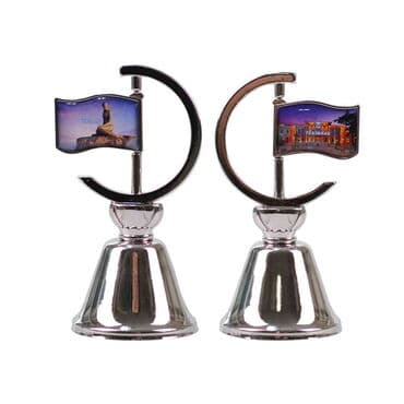 Tekirdag Themed Collectible Souvenir Double Face Metal Spinner Flag Bell 44x96 mm - 2