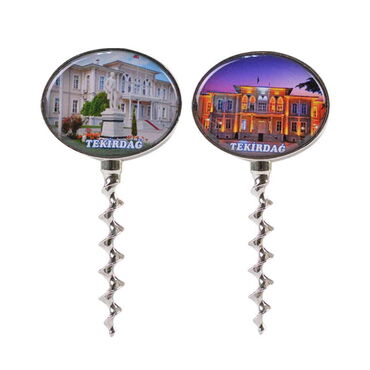 Tekirdag Themed Bottle Shaped Metal Wine Bottle Corkscrew Opener-Magnetic 115x25x25 mm - 3