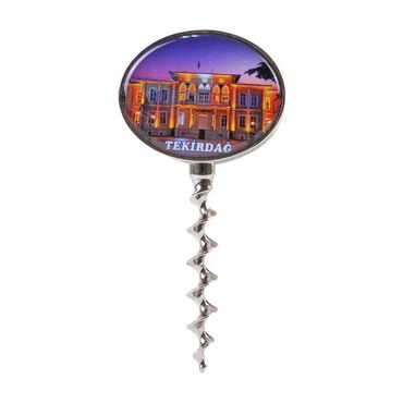 Tekirdag Themed Bottle Shaped Metal Wine Bottle Corkscrew Opener-Magnetic 115x25x25 mm - 4