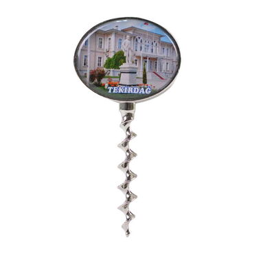Tekirdag Themed Bottle Shaped Metal Wine Bottle Corkscrew Opener-Magnetic 115x25x25 mm - 5