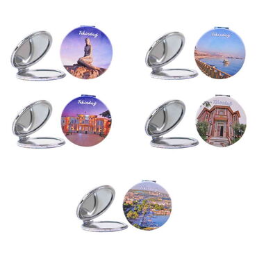 Tekirdag Themed Customised Uv Printed Round Compact Mirror 72x11 mm - 2