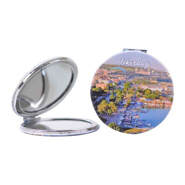 Tekirdag Themed Customised Uv Printed Round Compact Mirror 72x11 mm - 5