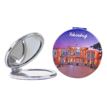 Tekirdag Themed Customised Uv Printed Round Compact Mirror 72x11 mm - 7