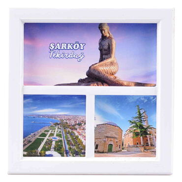 Tekirdag Themed Big Wooden Printed Frame 210x210 mm - Thumbnail