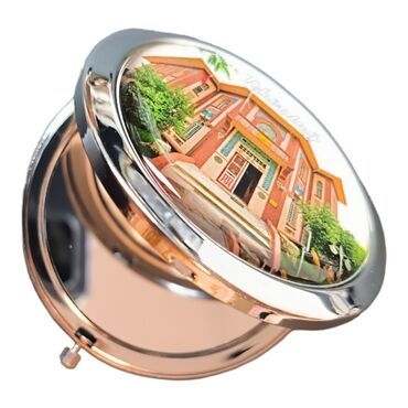 Tekirdag Themed Customised Metal Epoxy Travel Make Up Compact Mirror 70x11 mm - Thumbnail