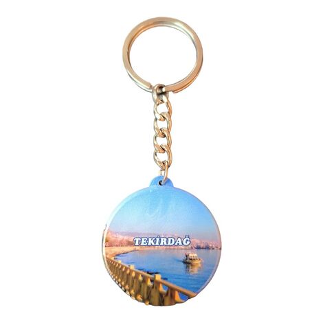 Tekirdag Themed Customised UV Printed Plastic Base Square Keyring 38x100 mm