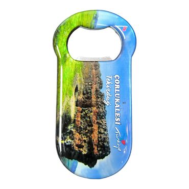 Myros - Tekirdag Themed Customizable Metal Magnetic Bottle Opener 90x45 mm