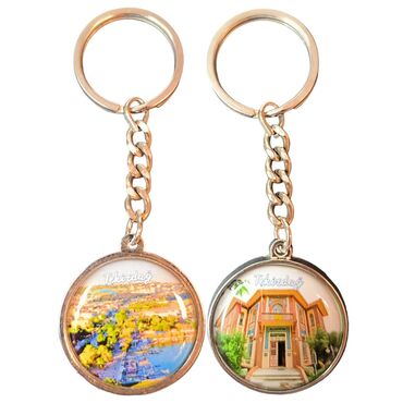 Myros - Tekirdag Themed Metal Double Sided Round Keychain 40x95 mm