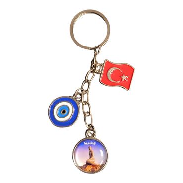 Myros - Tekirdag Themed Metal Evil Eye Enamel Keychain