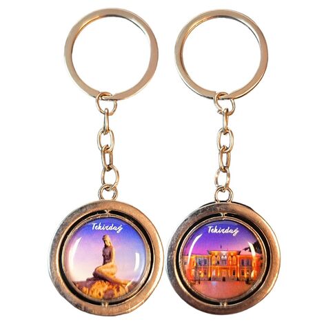 Tekirdag Themed Metal Spinner Keychain 38x100 mm