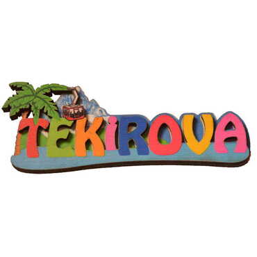 Myros - Tekirova Themed Wooden UV Printed City Name Letter Fridge Magnet