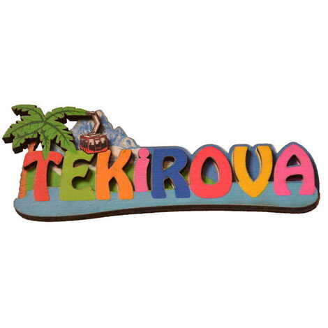 Tekirova Themed Wooden UV Printed City Name Letter Fridge Magnet