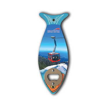 Myros - Teleferik Temalı Ahşap Balık Açacak Magnet 190x70 mm
