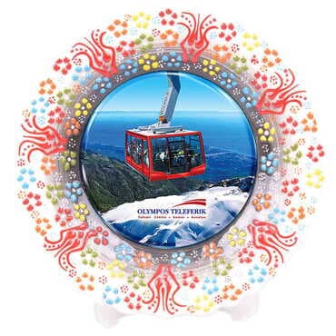 Toptan Teleferik Temalı Çini Myros Resim Tabak 30 cm - 13