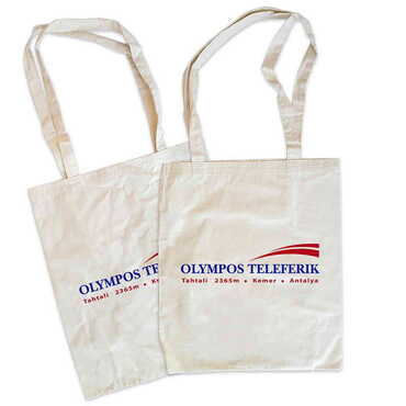 Myros - Teleferik Temalı Ham Renkli Bez Çanta 450x350 mm