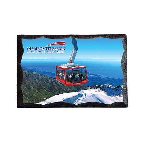 Teleferik Temalı Myros Ahsap Masif Pano Küçük 45x65 mm